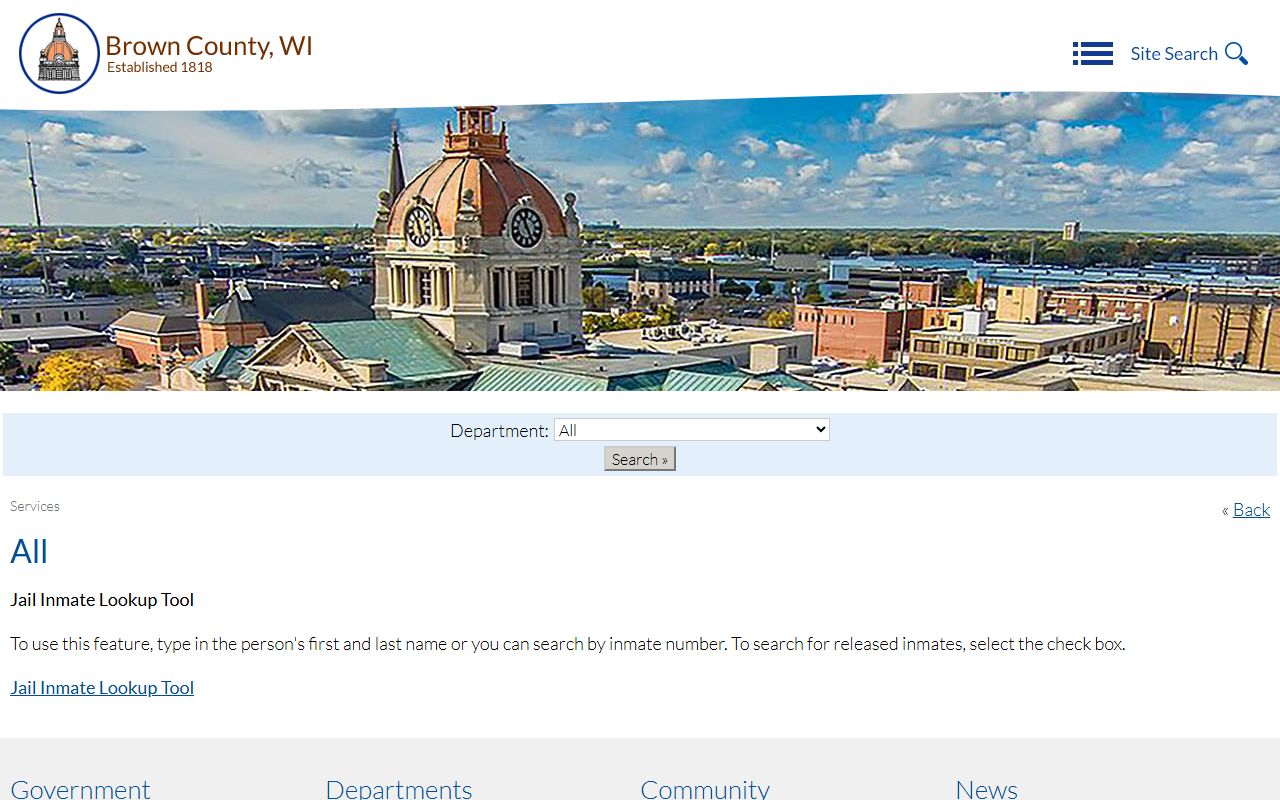 Brown County 72 Hour Booking inmate lookup image