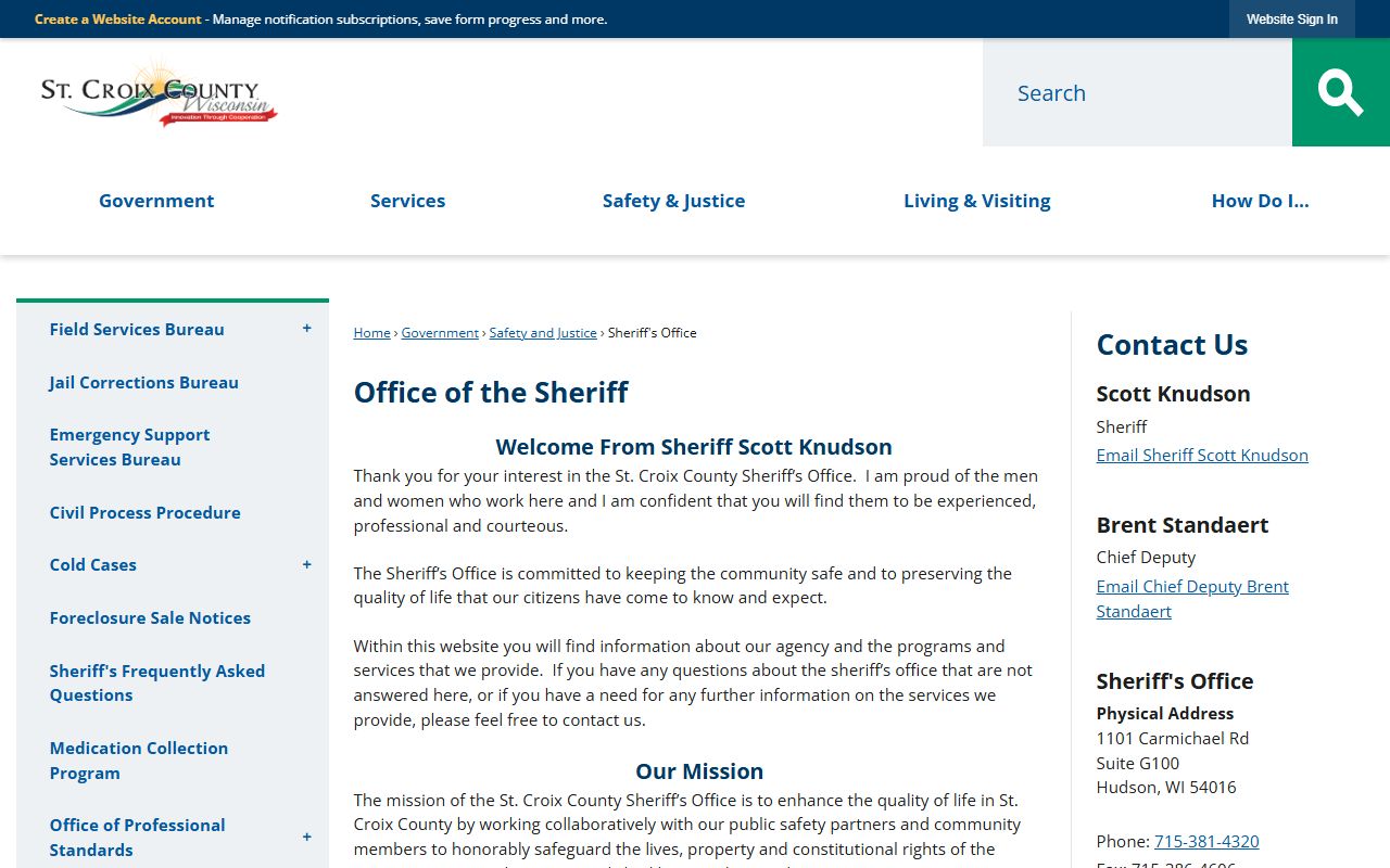 St. Croix County 72 Hour Booking sheriff office image